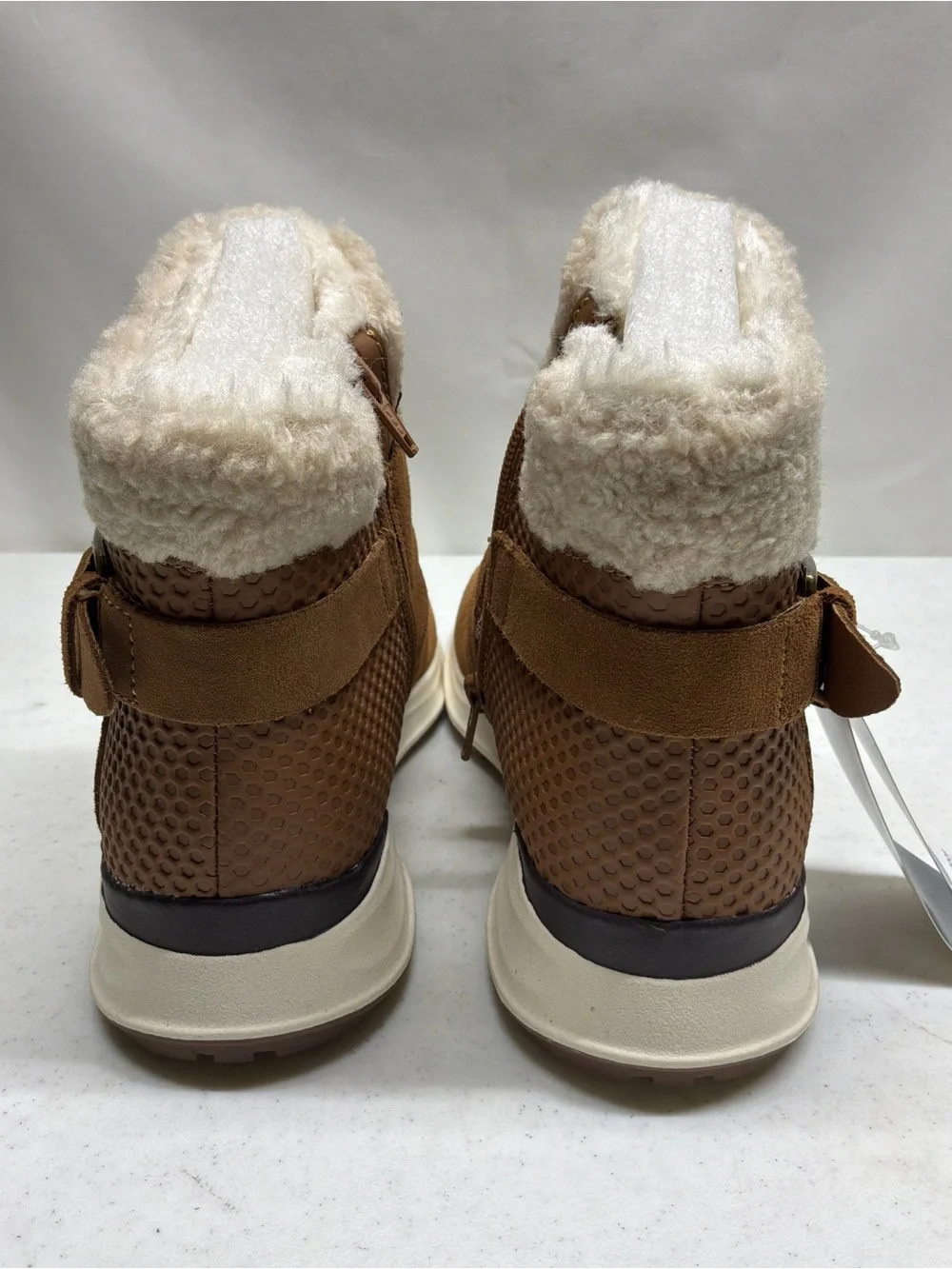 Baretraps Women's Tan Faux-Shearling Ankle Boot